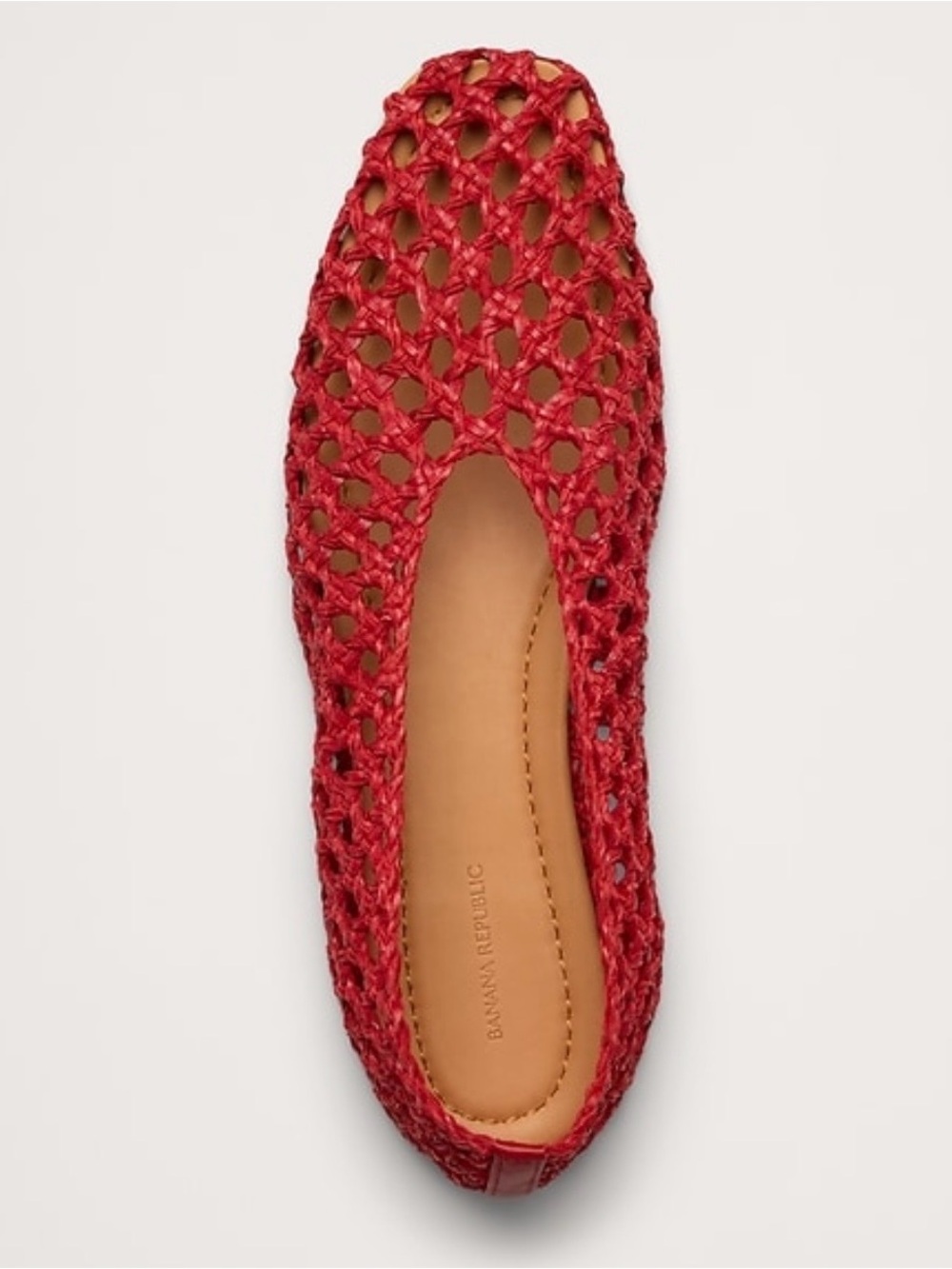 Banana Republic Red Open-Knit Ballet Flat